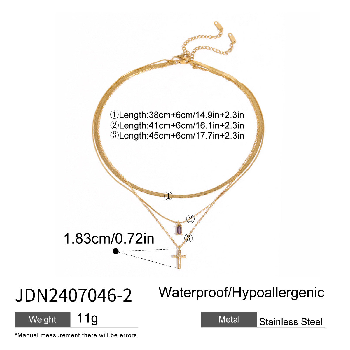 Damen Mehrlagige Halskette mit feinen goldenen Talismans und hypoallergenen Eigenschaften Shop Nory