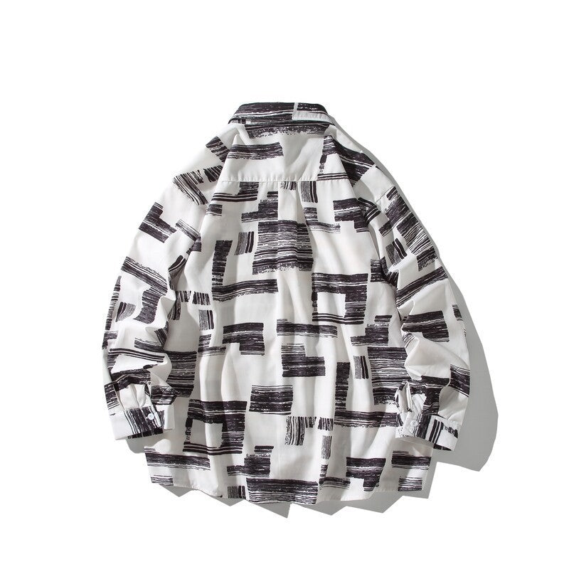 Herren Oversize Hemd mit grafischem Blockprint Shop Nory
