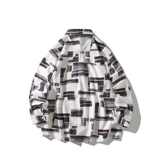 Herren Oversize Hemd mit grafischem Blockprint Shop Nory