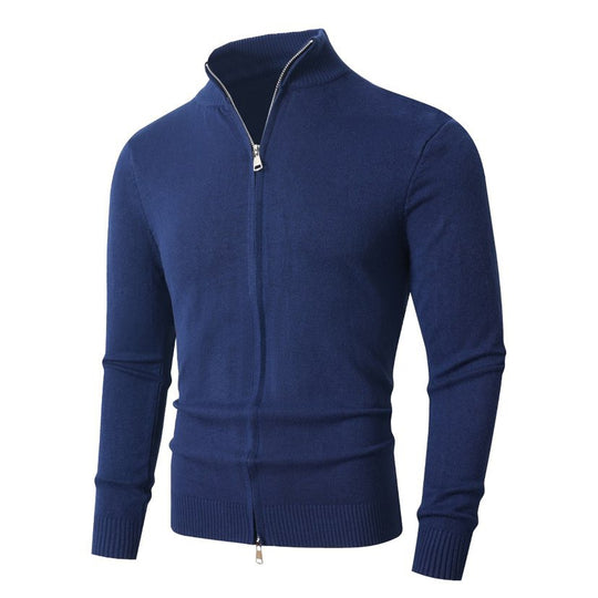 Herren Slim-Fit Feinstrick-Cardigan mit Zweifach-Reißverschluss und Stehkragen Shop Nory