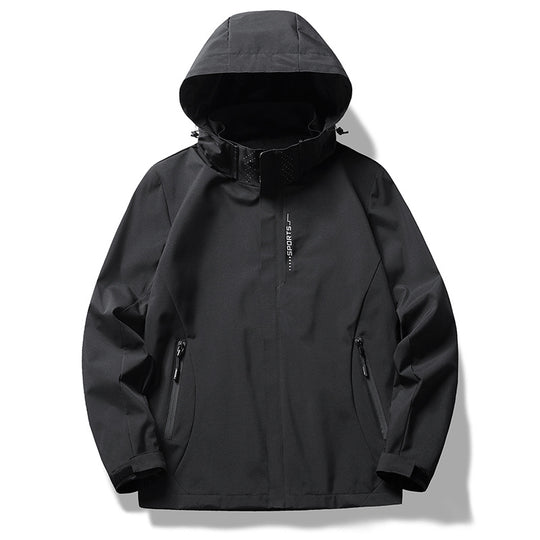 Herren zweilagige Softshell-Regenjacke mit abnehmbarem Fleece‑Innenlayer und verstellbarer Kapuze Shop Nory