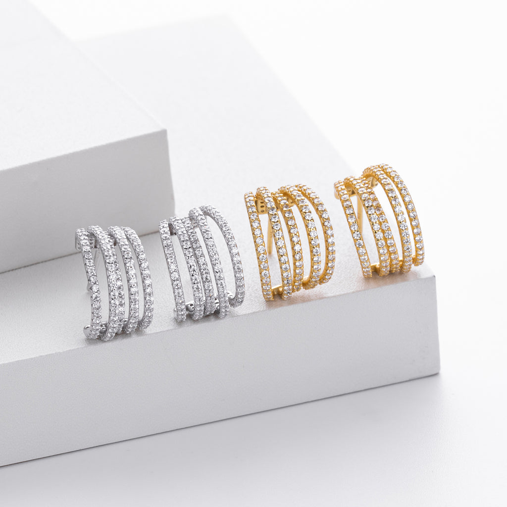 Damen Creolen mit luxuriösen Zirkon-Details und hochwertigem 925 Sterling Silber Shop Nory