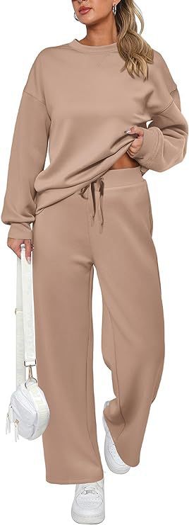 Damen nan zweiteiliges French-Terry Lounge-Set mit oversized Rundhals-Pullover und weitem Highwaist-Jogger Shop Nory