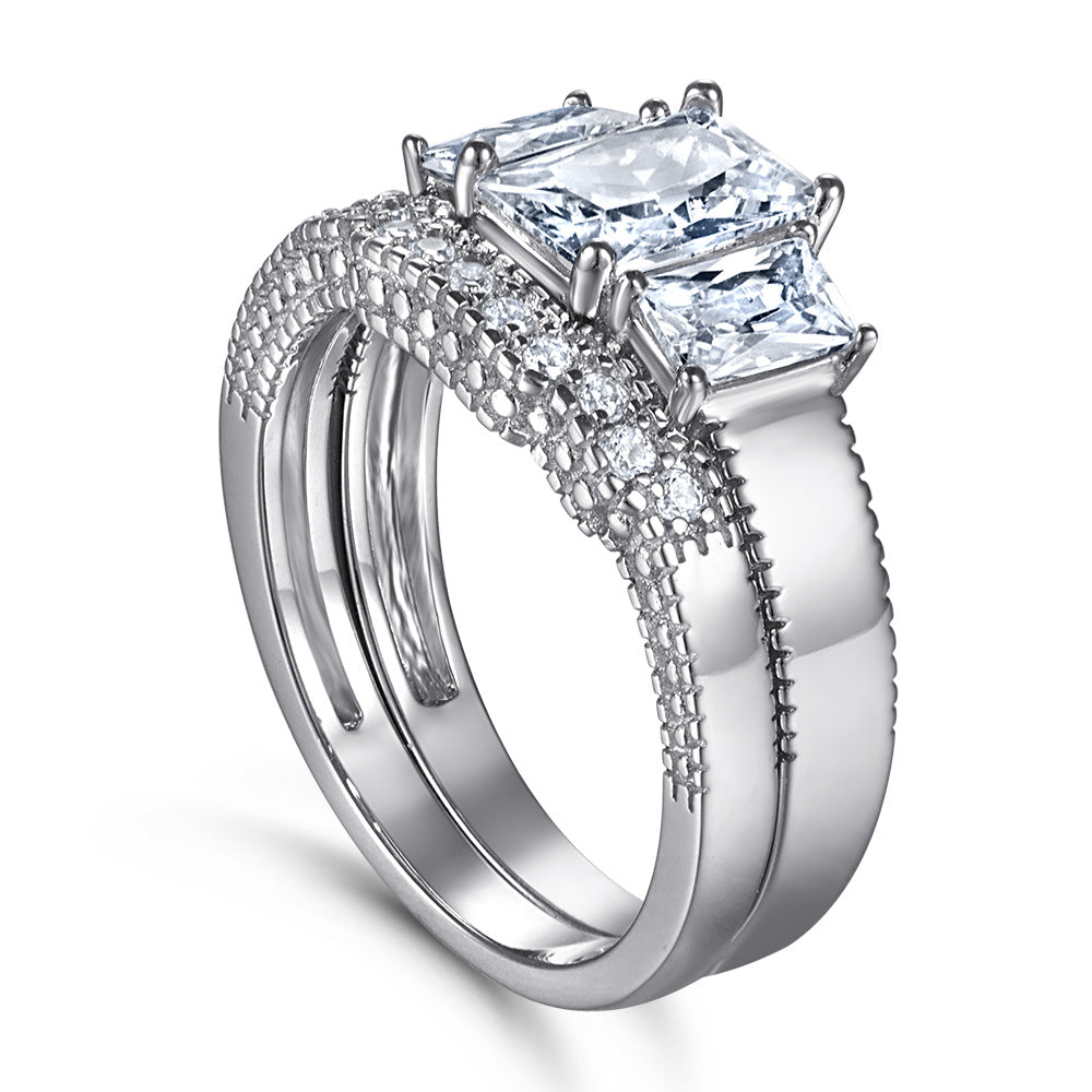 Damen Ring mit filigranem Design und funkelnden Zirkonia-Steinen Shop Nory