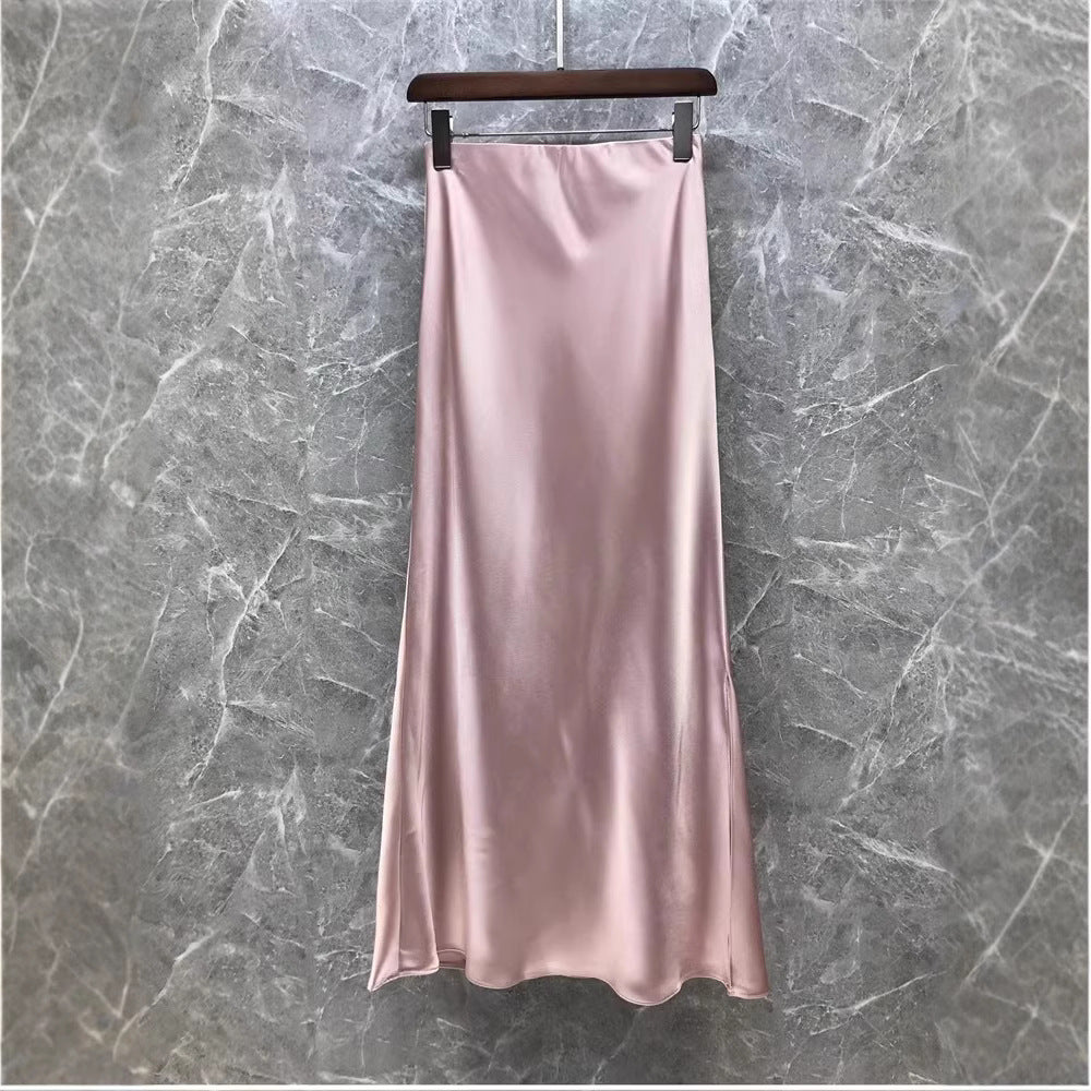 Damen Eleganter Midi-Rock aus hochwertigem Satin Shop Nory