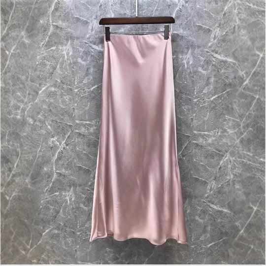 Damen Eleganter Midi-Rock aus hochwertigem Satin Shop Nory