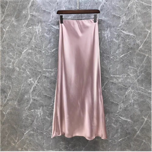 Damen Eleganter Midi-Rock aus hochwertigem Satin Shop Nory