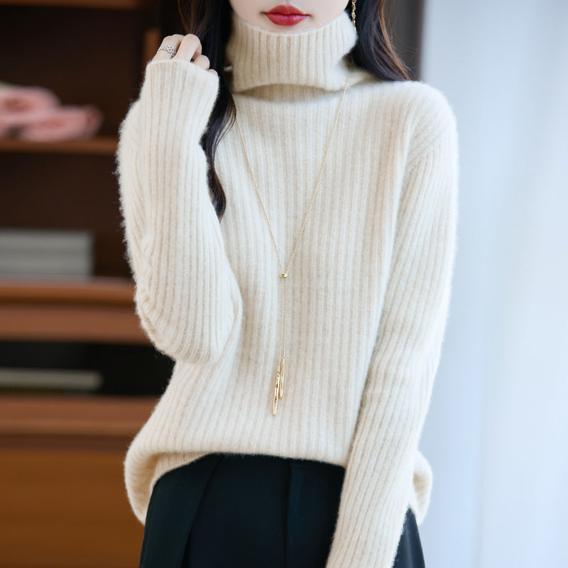 Damen Schlanker Feinstrick-Rollkragenpullover mit feiner Rippenstruktur und kaschmirähnlicher Haptik Shop Nory