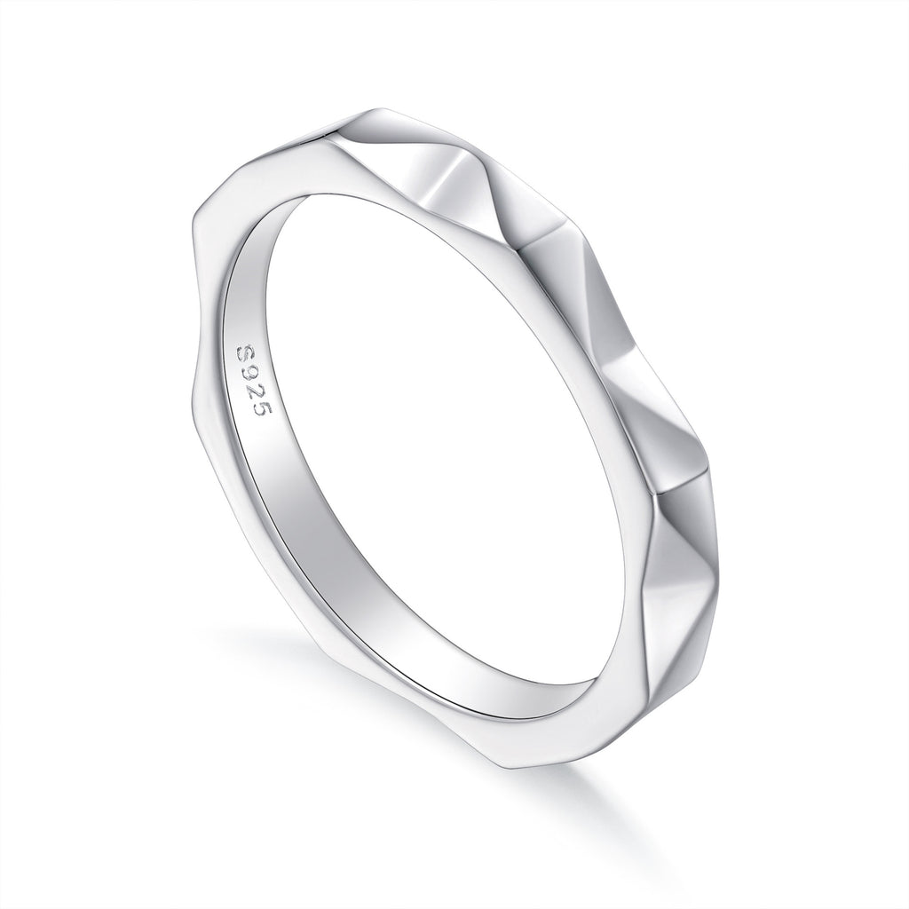 Damen Designer-Ring mit modernem, facettiertem Oberflächenfinish Shop Nory