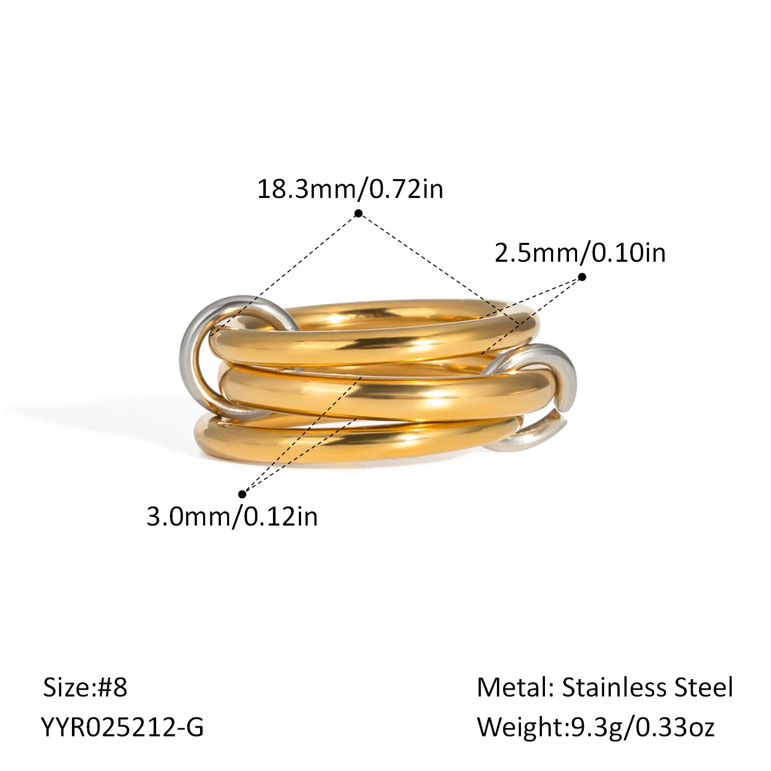 Damen schickes Mehrfarbiges Ring-Set Shop Nory
