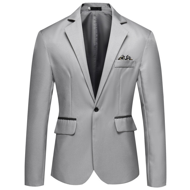 Herren Slim-Fit Smoking-Sakko mit Ein-Knopf‑Verschluss und kontrastierten Pattentaschen Shop Nory
