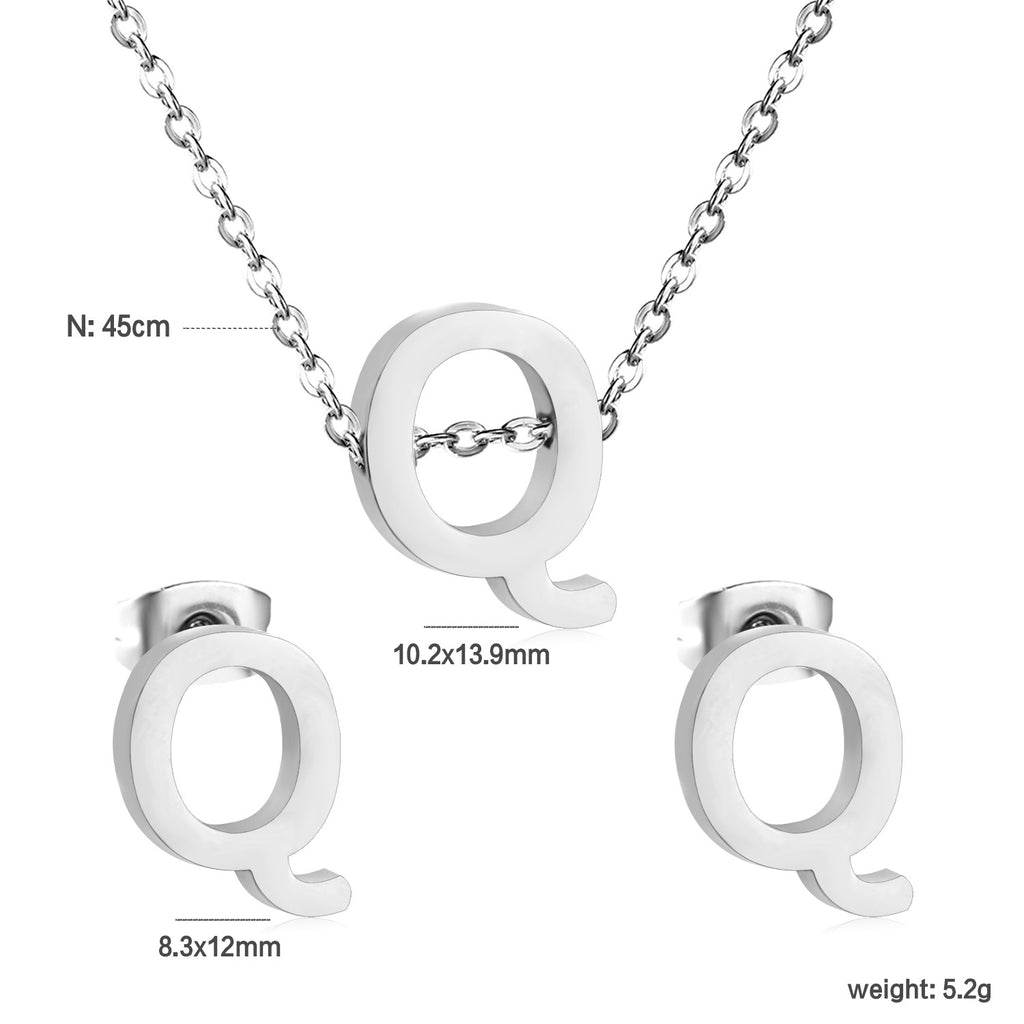 Damen Schmuckset mit K-Anhänger und passenden Ohrsteckern Shop Nory