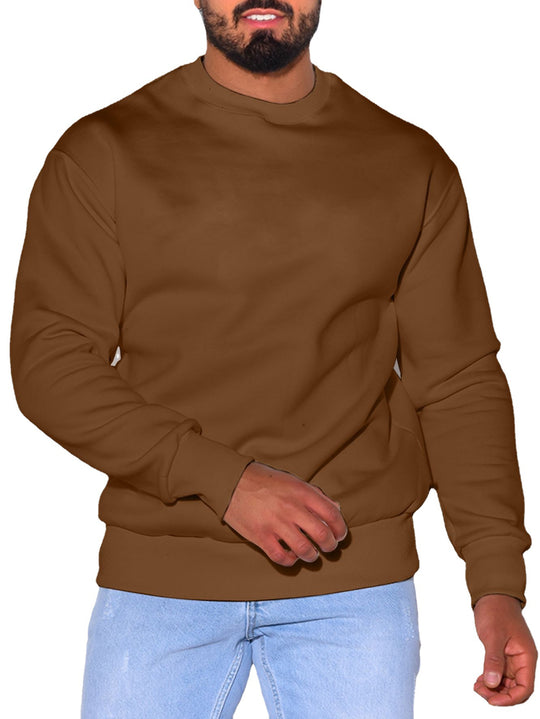 Herren Lässiges Rundhals-Sweatshirt mit Rippbündchen Shop Nory