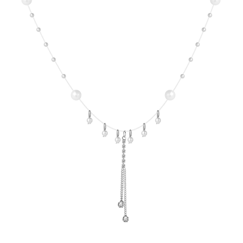 Damen Halskette mit filigranem Schmetterlingsdesign und funkelnden Perlen Shop Nory