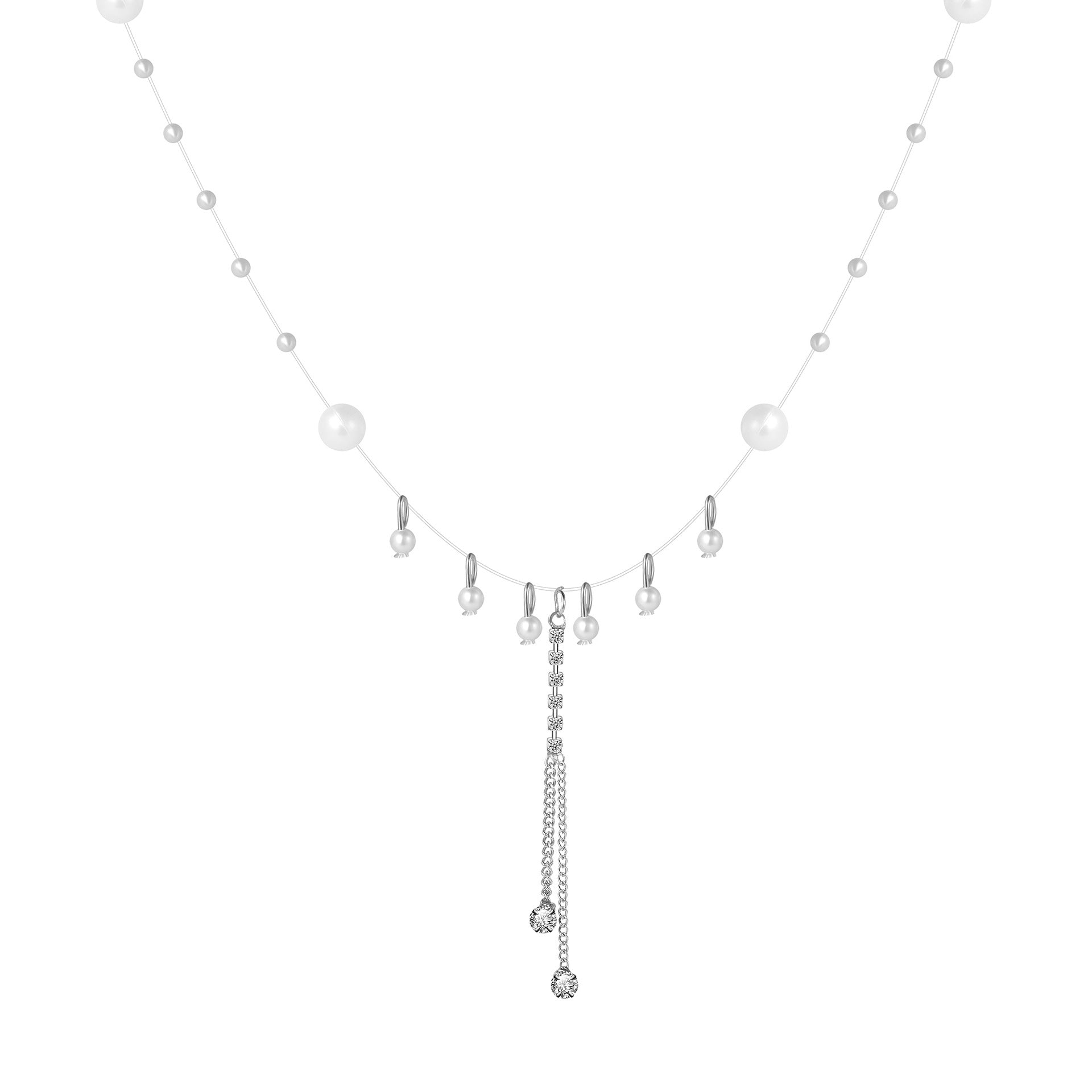 Damen Halskette mit filigranem Schmetterlingsdesign und funkelnden Perlen Shop Nory