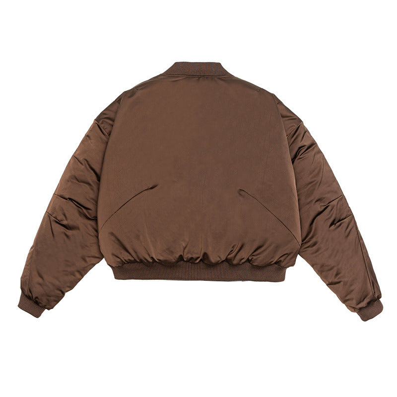 Unisex Kurz geschnittener Boxy-Puffer-Bomber mit minimalistischer Frontblende Shop Nory