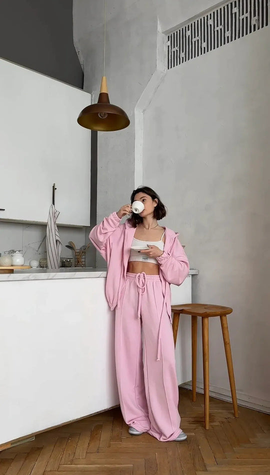 Damen Sweatanzug mit Jogginghose Set Shopnory