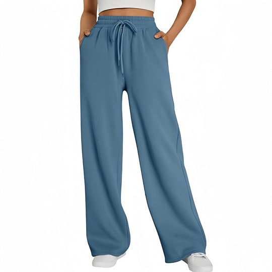 Damen nan Palazzo-Loungehose mit hoher Taille, elastischem Bund, Kordelzug und tiefen Seitentaschen Shop Nory