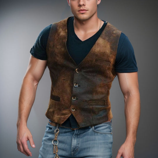 Herren stylische Weste mit akzenten und praktischen Taschen
