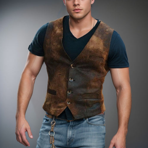 Herren stylische Weste mit akzenten und praktischen Taschen