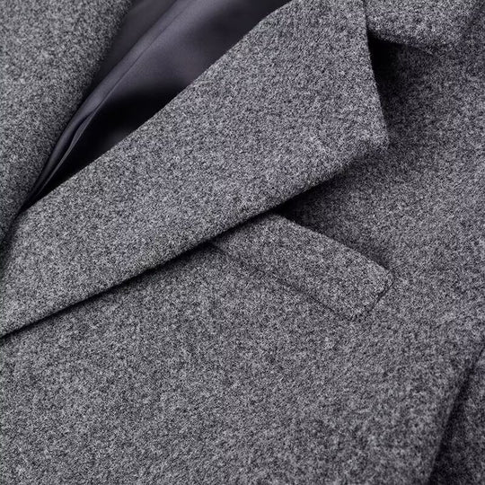 Damen Longline-Mantel aus Bouclé‑Wollmix mit schmaler Taillierung und zweireihiger Knopfverarbeitung Shop Nory
