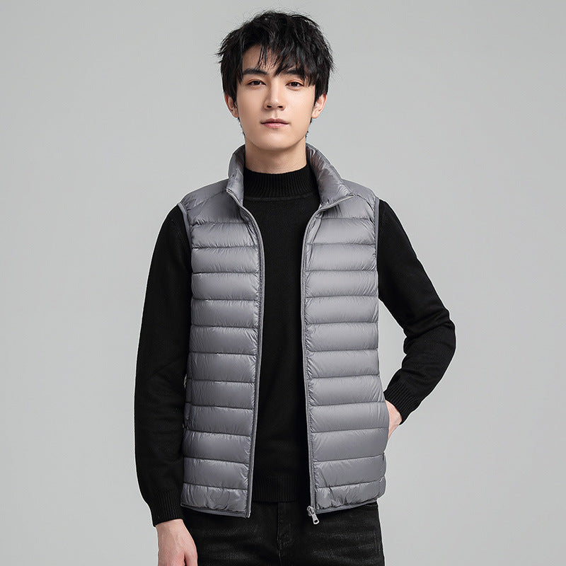 Herren Ultraleichte gesteppte Isolationsweste mit hohem Stehkragen und Packfunktion Shop Nory