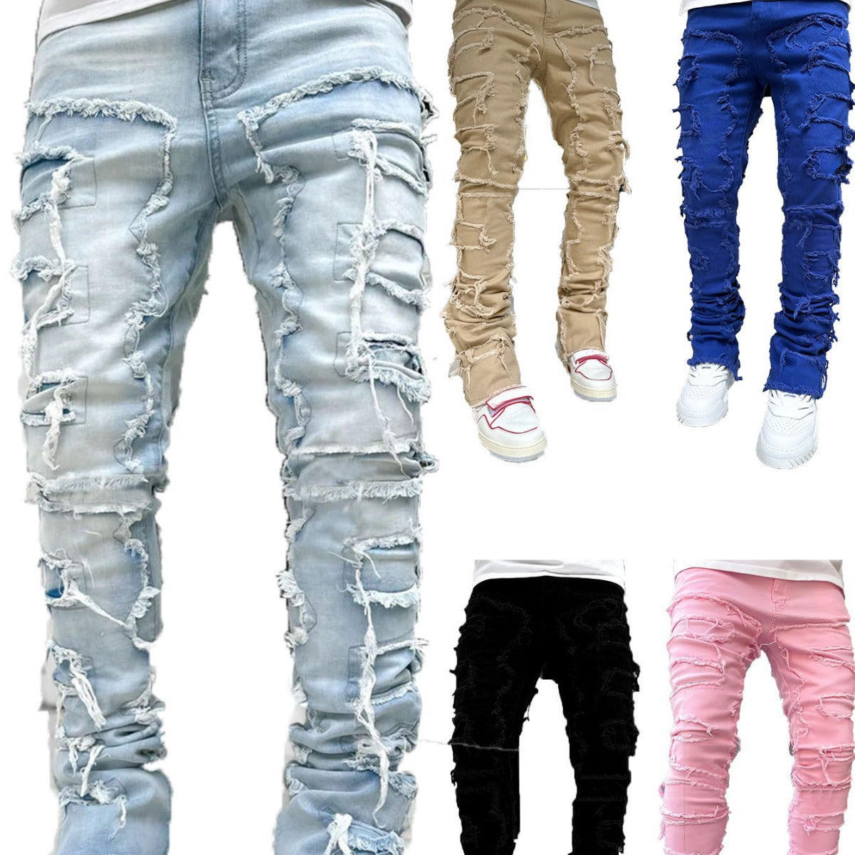 Herren Schnittige Jeanshose mit Rissoptik