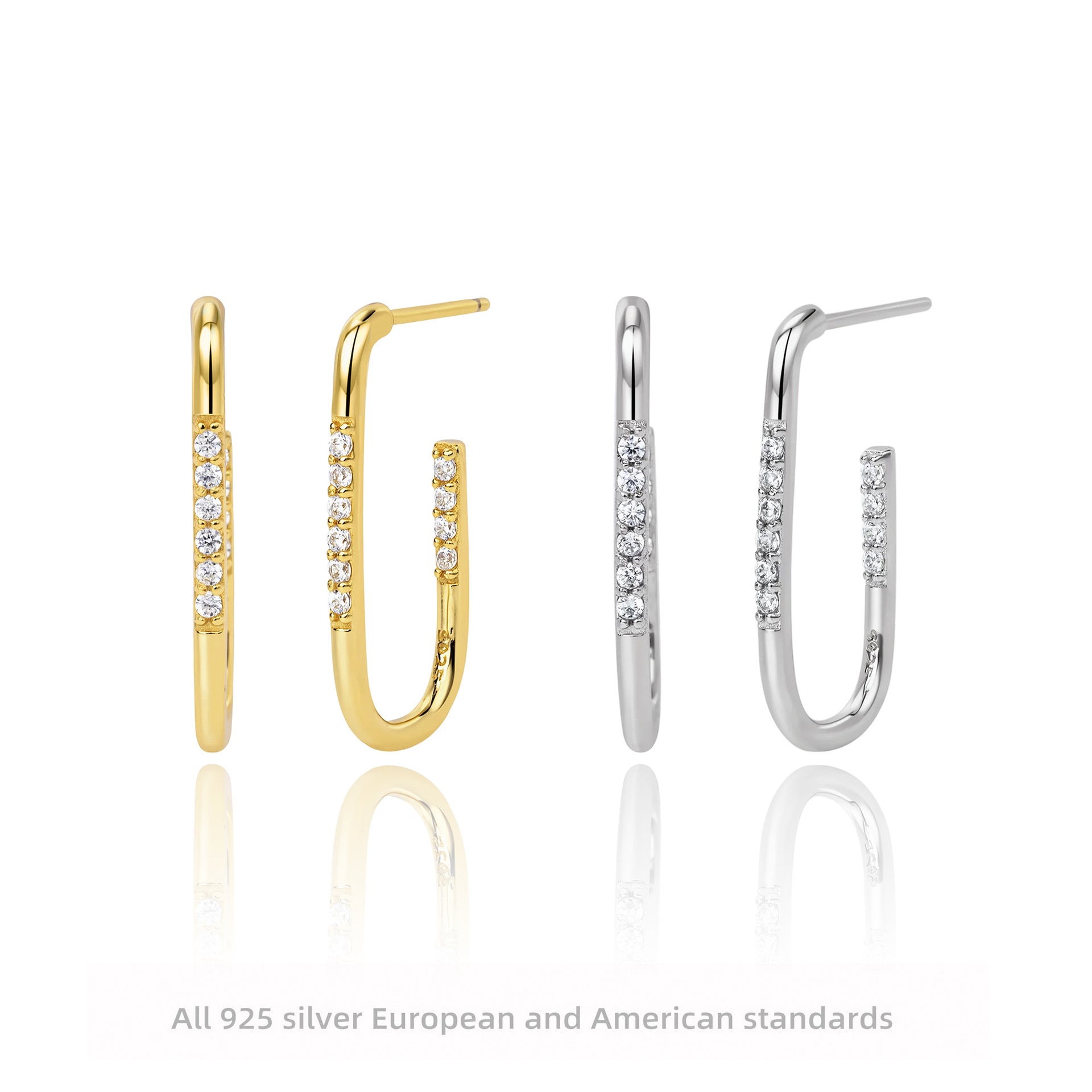 Damen Ohrhänger mit funkelnden Zirkon-Akzenten aus 925 Sterling Silber Shop Nory 1782843558