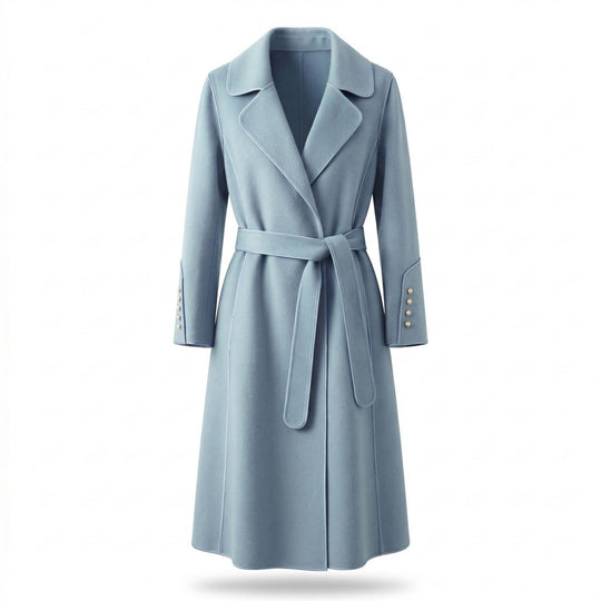 Damen Eleganter Wickelmantel mit Gürtel und hochwertigen Details Shop Nory