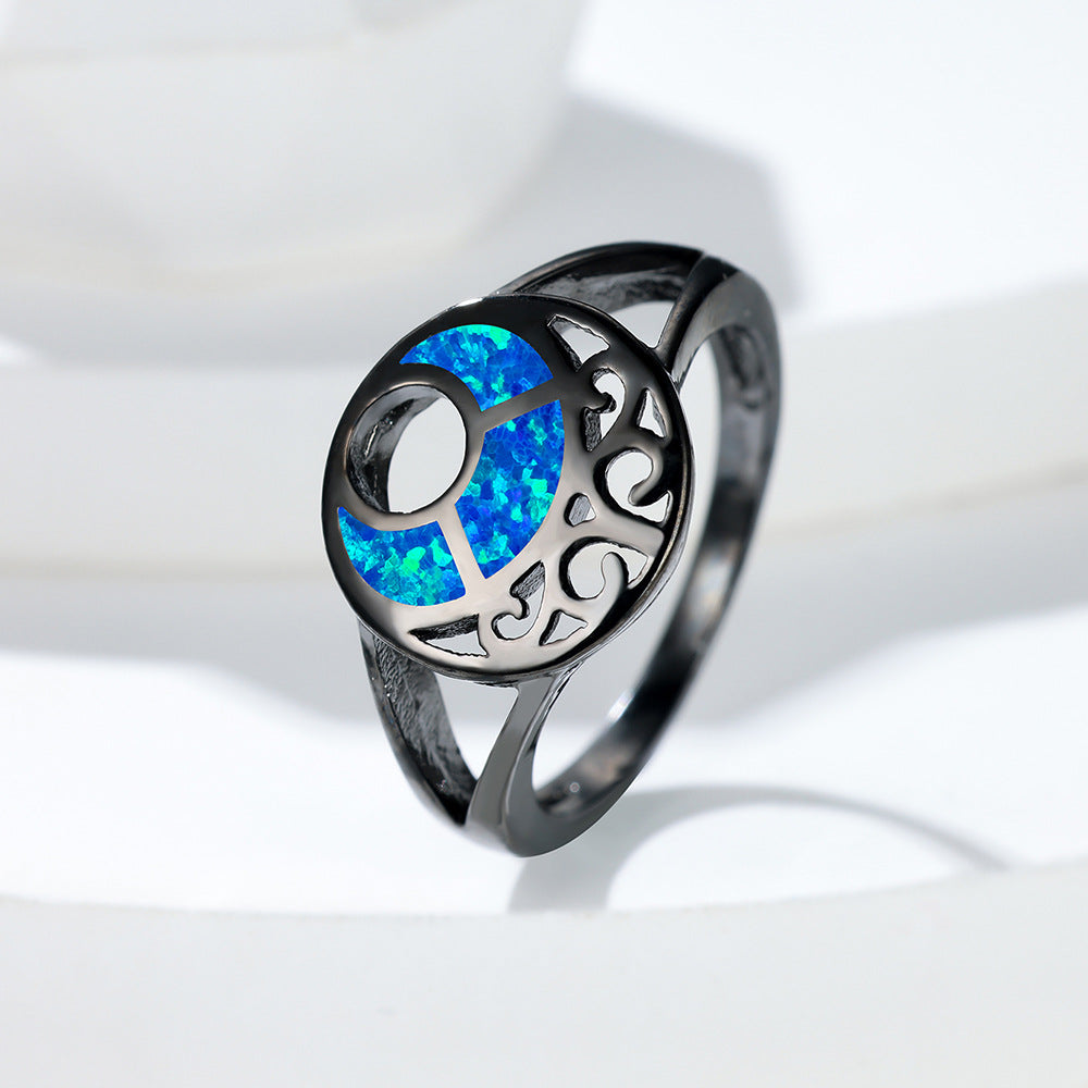 Damen Ring mit kunstvollem Design und schimmerndem Opal-Shop Nory