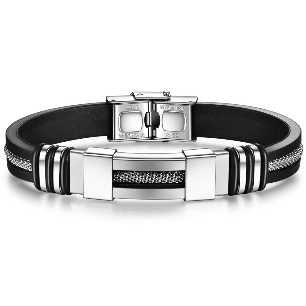 Herren Armband aus hochwertigem Schwarzstahl mit eleganten Akzenten Shop Nory