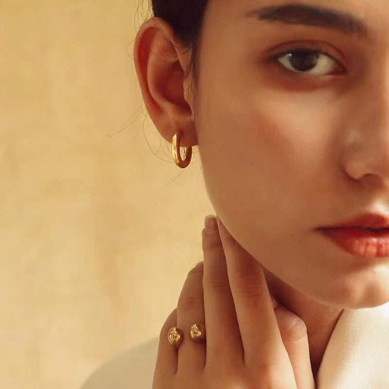 Damen Ohrhänger mit doppeltem Spiraldesign und hypoallergenem Edelstahl Shop Nory