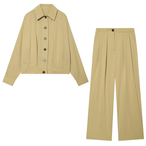 Damen weite hochtaillierte Bundfaltenhose mit weitem Bein Shop Nory