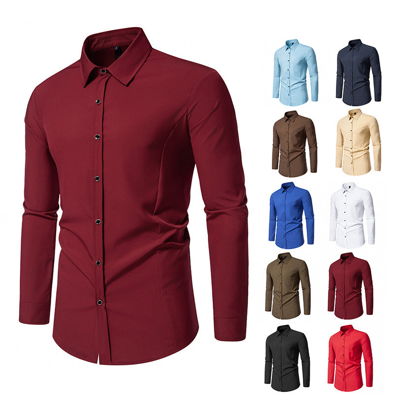 Herren modisches Langarmhemd mit elegantem Schnitt
