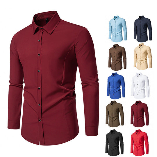 Herren modisches Langarmhemd mit elegantem Schnitt