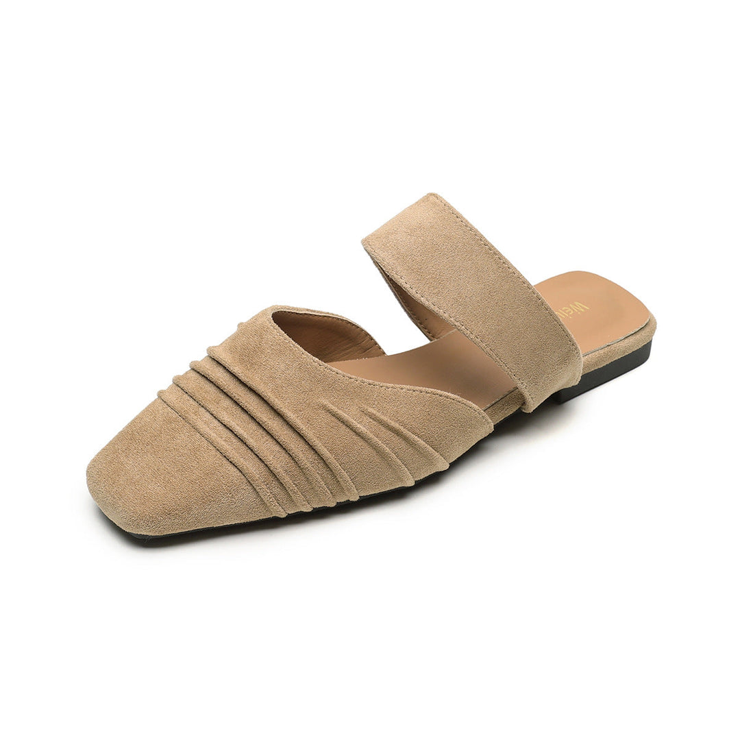 Damen Mokassin-Sandalen mit eleganten Riemen und stylischem Faltendesign Shopnory