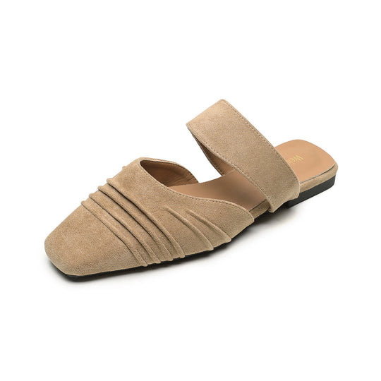 Damen Mokassin-Sandalen mit eleganten Riemen und stylischem Faltendesign Shopnory