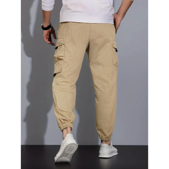 Herren Cord-Cargo-Jogginghose mit Tunnelzug und multifunktionalen Klapp- & Reißverschlusstaschen Shop Nory