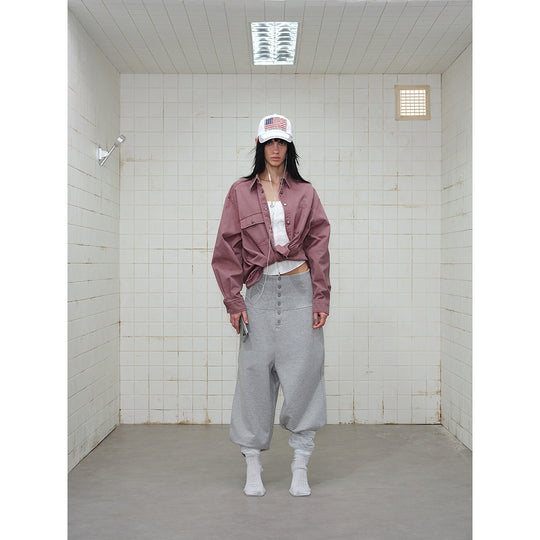 Damen Overshirt‑Hemdjacke aus gewaschenem Baumwoll‑Twill mit Druckknopfleiste und zwei Brusttaschen Shop Nory