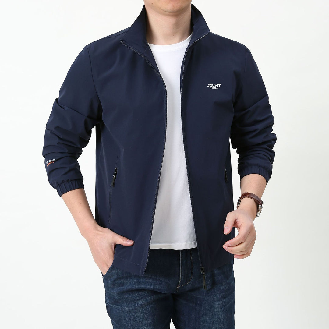 Herren Leichte winddichte Reißverschluss‑Blousonjacke mit Stehkragen und elastischen Bündchen Shop Nory