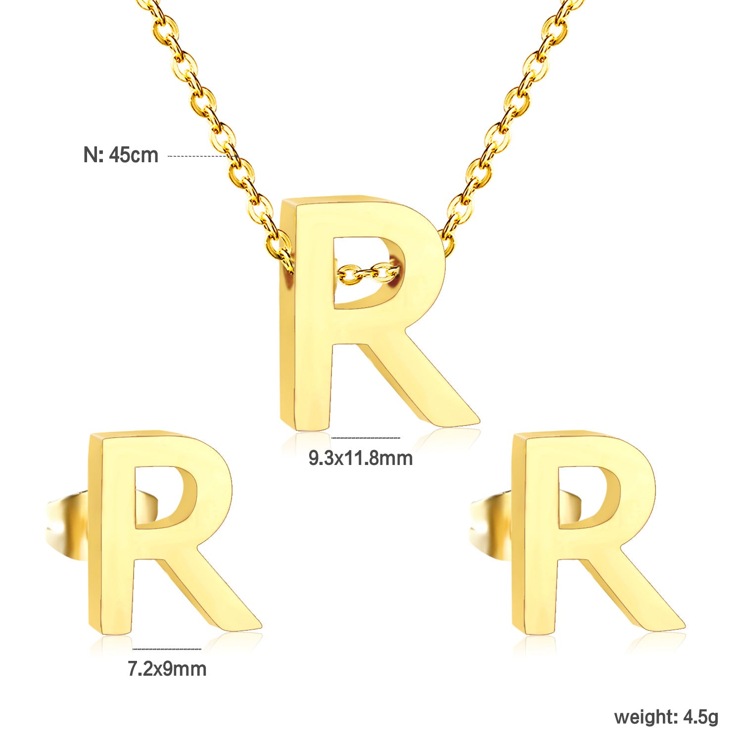 Damen Schmuckset mit K-Anhänger und passenden Ohrsteckern Shop Nory