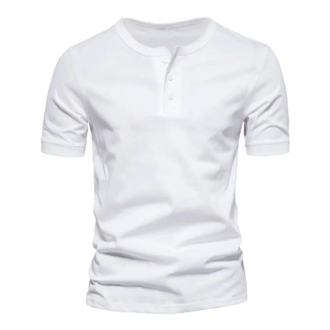 Herren Kurzarm-Henley-Shirt mit praktischer Knopfleiste und bequemer Passform