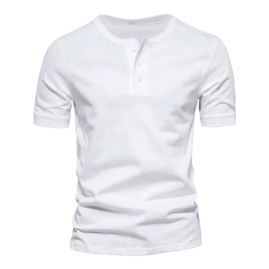 Herren Kurzarm-Henley-Shirt mit praktischer Knopfleiste und bequemer Passform