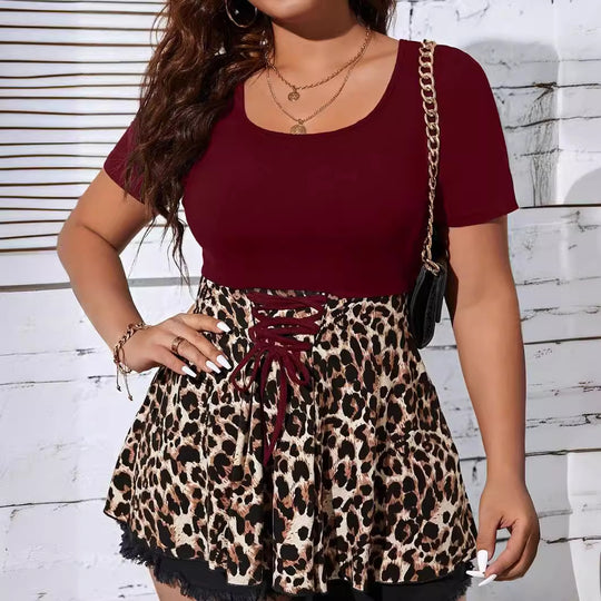 Damen Tailliertes Kurzarm-Crop-Top aus Stretchjersey mit runden Ausschnitt Shop Nory