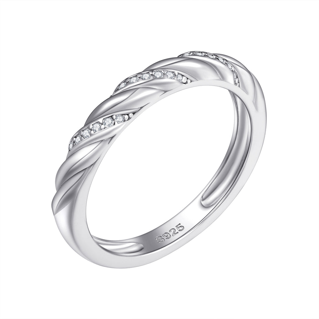 Damen Hochwertiger Zirkonia-Ring mit kunstvollem Drehdesign Shop Nory