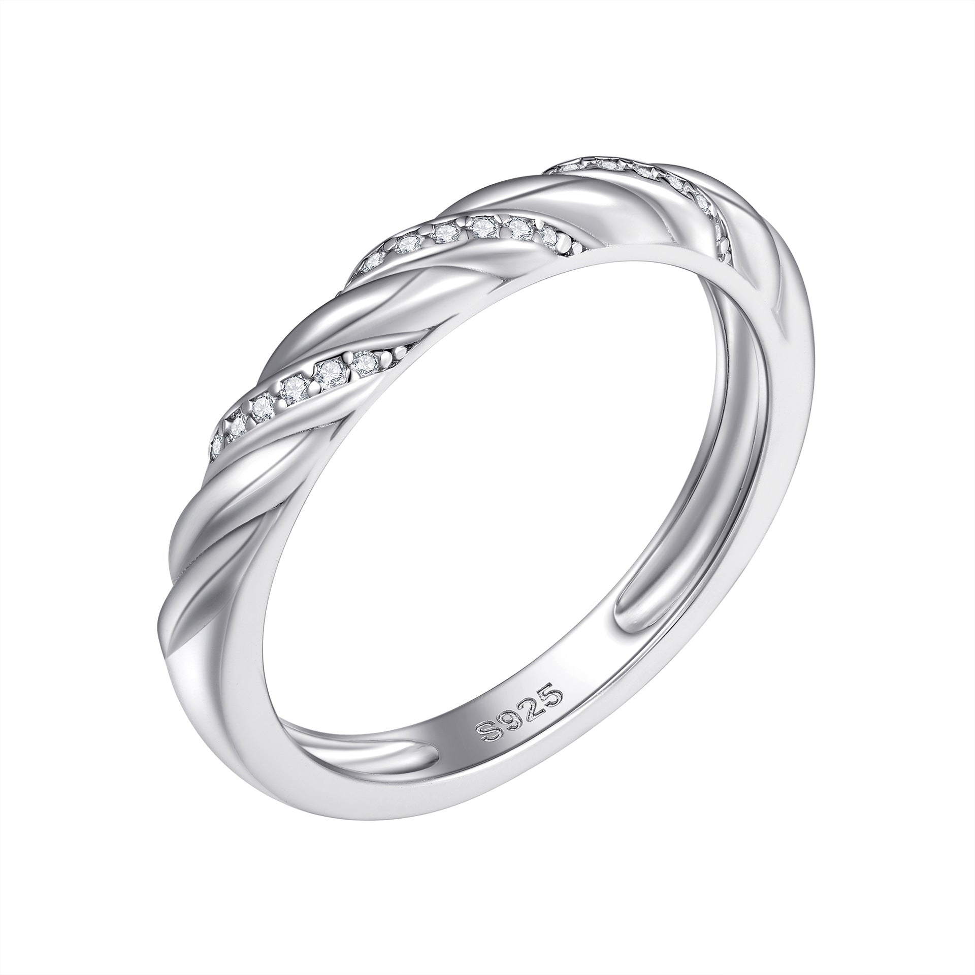 Damen Hochwertiger Zirkonia-Ring mit kunstvollem Drehdesign Shop Nory