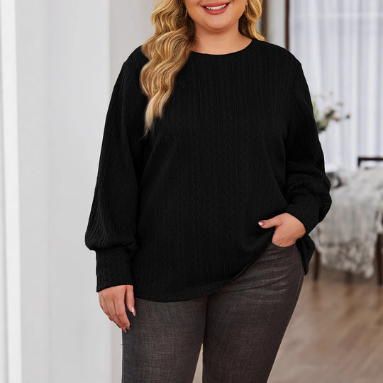 Damen Texturierter Oversize-Strickpullover mit Rundhalsausschnitt und Ballonärmeln Shop Nory