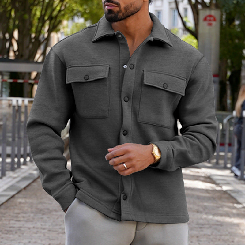 Herren lässige Hemdjacke mit praktischen Brusttaschen und strukturiertem Design