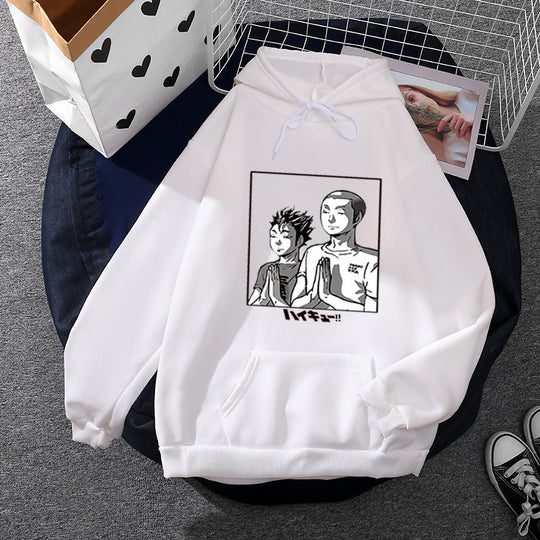 Damen nan weicher Kapuzenpullover mit großflächigem Manga-Panelprint und Kängurutasche Shop Nory