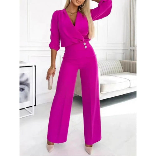 Damen elegantes Jumpsuit mit weiten Beinen